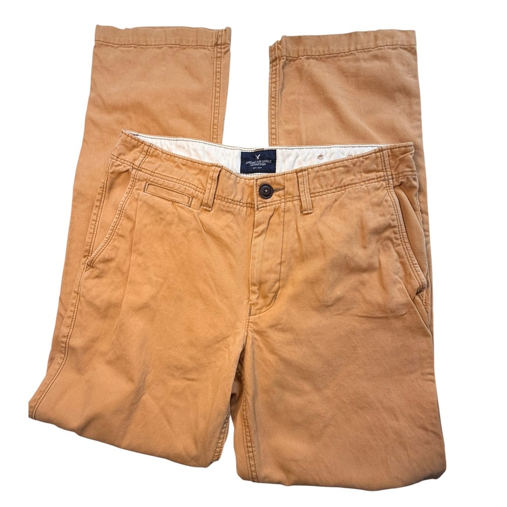 American Eagle Mens Chino Pants 32x31 Tan Khaki Straight Leg Twill Trousers